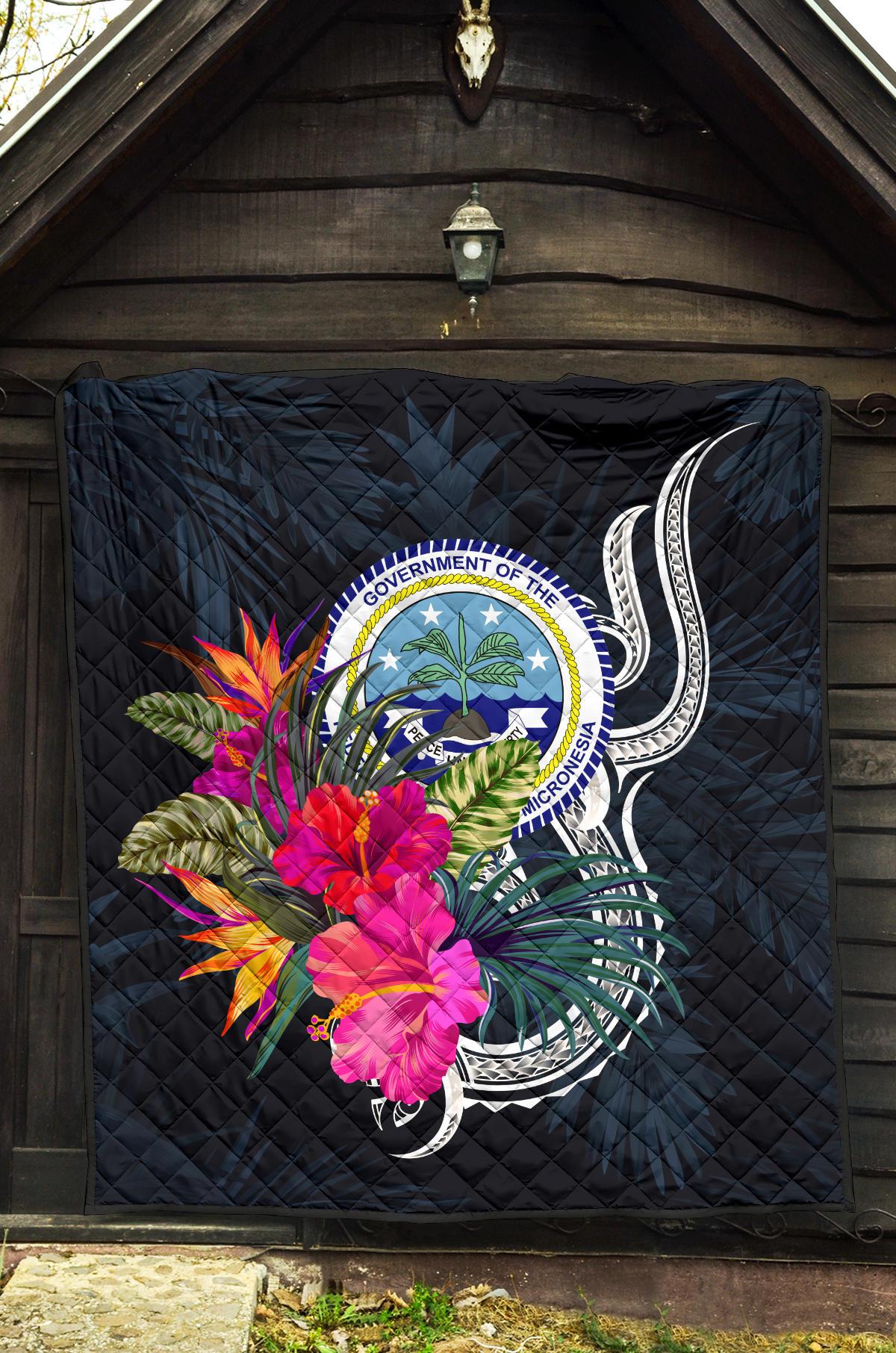 Federated States of Micronesia Premium Quilt - Tropical Flower - Polynesian Pride
