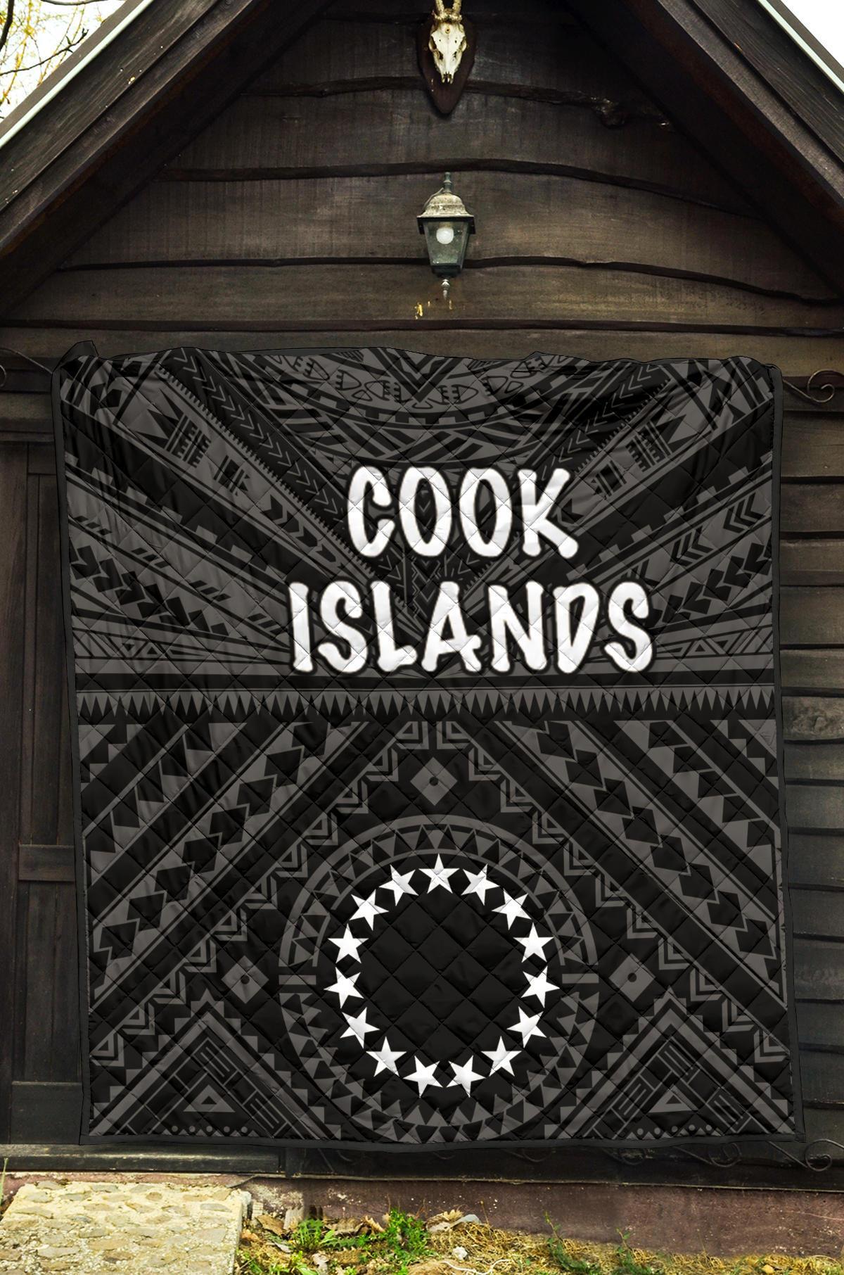 Cook Island Premium Quilt - Seal With Polynesian Tattoo Style ( Black) - Polynesian Pride