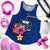 Samoa Polynesian Women's Racerback Tank - Floral With Seal Blue Blue - Polynesian Pride