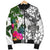 Kosrae Custom Personalised Men's Bomber Jacket White - Turtle Plumeria Banana Leaf - Polynesian Pride