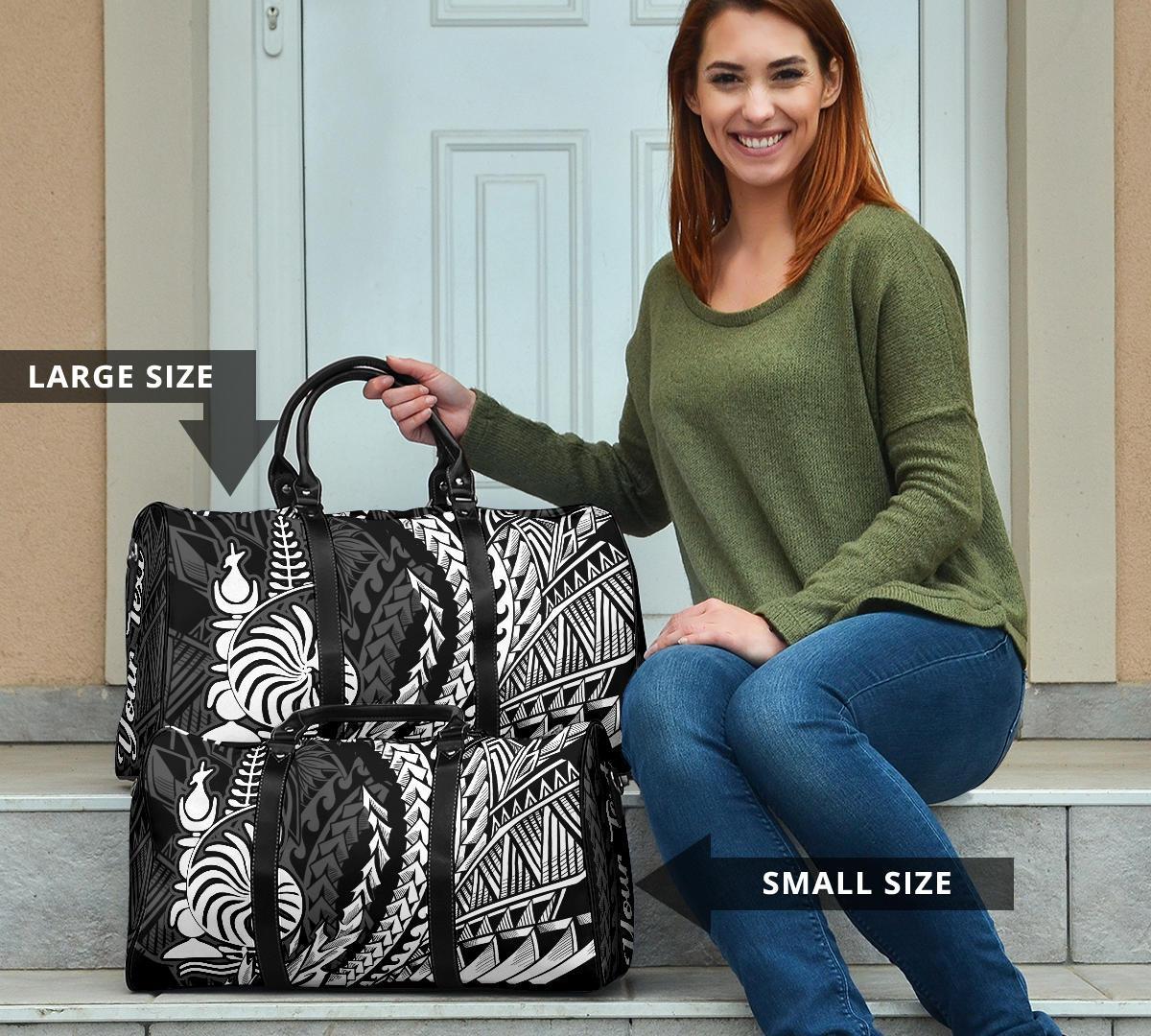 New Caledonia Travel Bag - Coat of Arms Custom Personalised Wings Style - Polynesian Pride