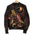 Yap Polynesian Men's Bomber Jacket - Turtle With Blooming Hibiscus Gold - Polynesian Pride