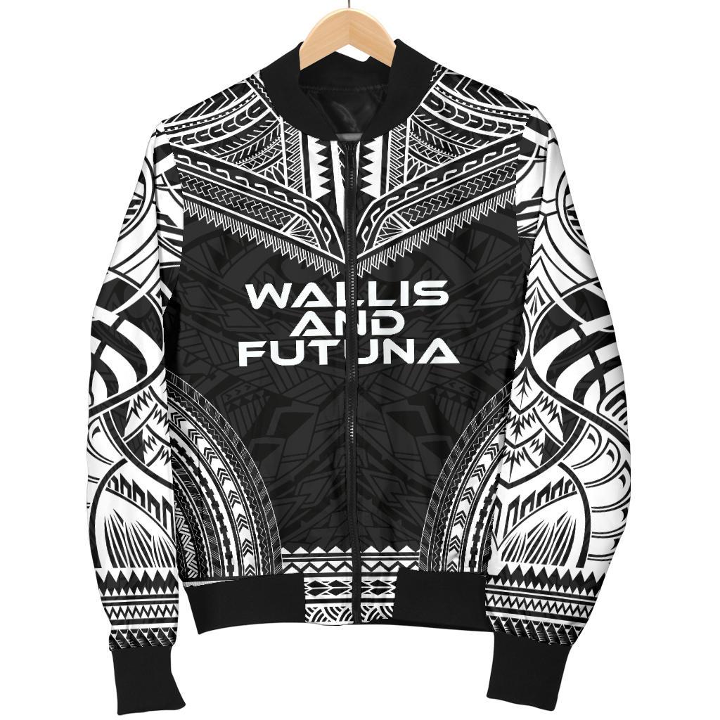 Wallis And Futuna Polynesian Chief Men's Bomber Jacket - Black Version - Polynesian Pride