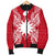 Nauru Polynesian Men's Bomber Jacket Map Red White - Polynesian Pride