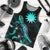 Nauru Polynesian Men Tank Top - Turtle With Blooming Hibiscus Tuquoise Turquoise - Polynesian Pride