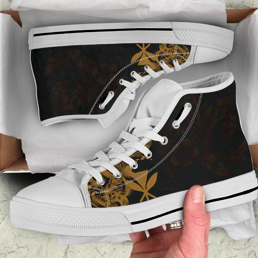 Polynesian Hawaii High Top Shoes - Kanaka Maoli Gold Turtle - Polynesian Pride