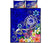 FSM Quilt Bed Set - Turtle Plumeria (Blue) - Polynesian Pride