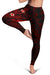 Polynesian Hawaii Kanaka Maoli Leggings - Humpback Whale with Hibiscus (Red) - Polynesian Pride