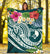 YAP Polynesian Premium Blanket - Summer Plumeria (Turquoise) - Polynesian Pride