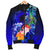 CNMI Custom Personalised Men's Bomber Jacket - Humpback Whale with Tropical Flowers (Blue) - Polynesian Pride