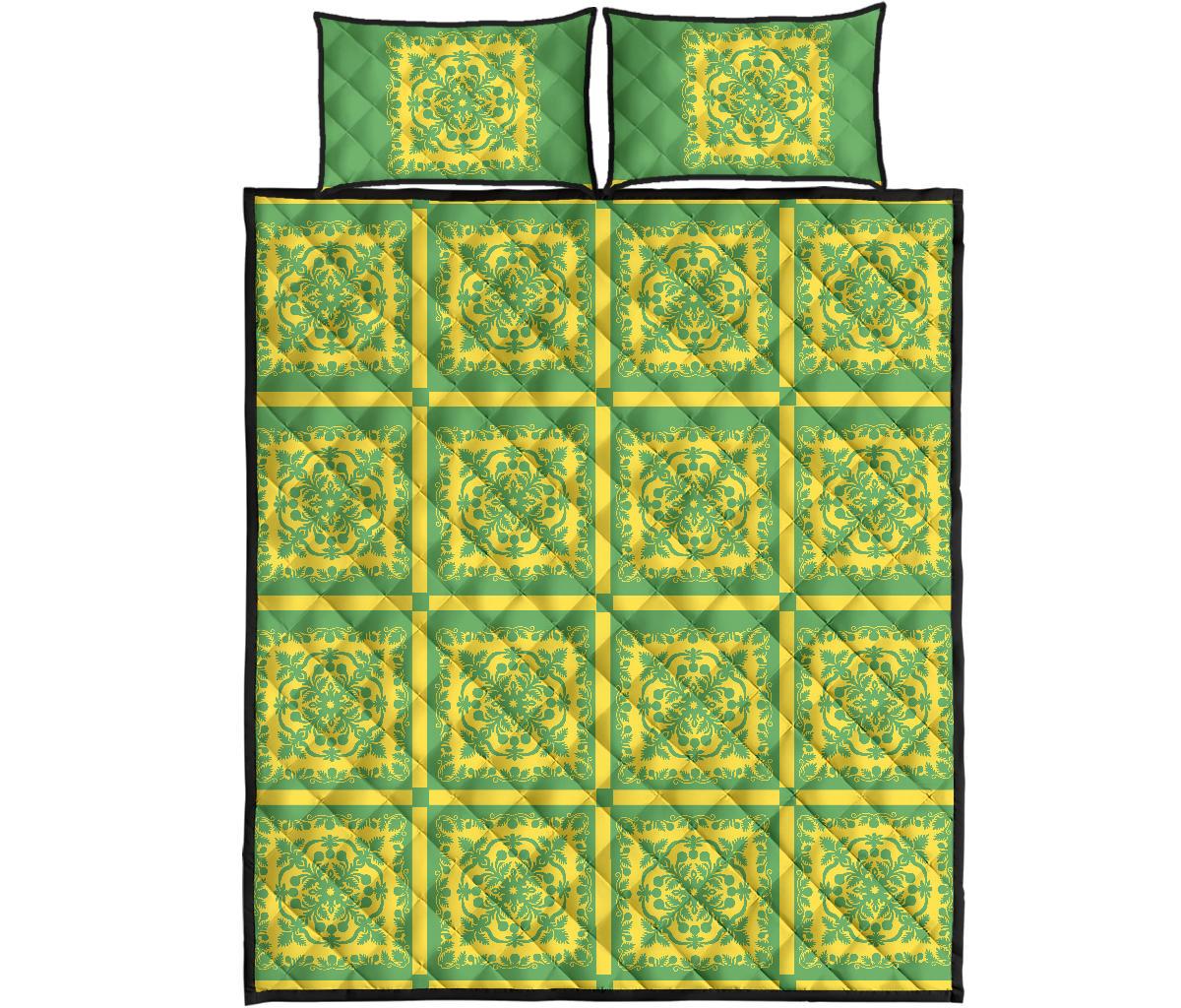 Hawaii Royal Quilt Bed Set - Hill Ver 1 Yellow - Polynesian Pride