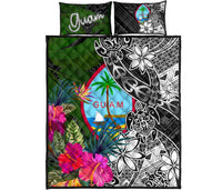 Guam Quilt Bed Set - Turtle Plumeria Banana Leaf - Polynesian Pride