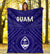 Guam Premium Blanket - Guam Seal With Polynesian Tattoo Style (Blue) - Polynesian Pride