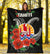 Tahiti Polynesian Premium Blanket - Hibiscus Coat of Arm Black - Polynesian Pride