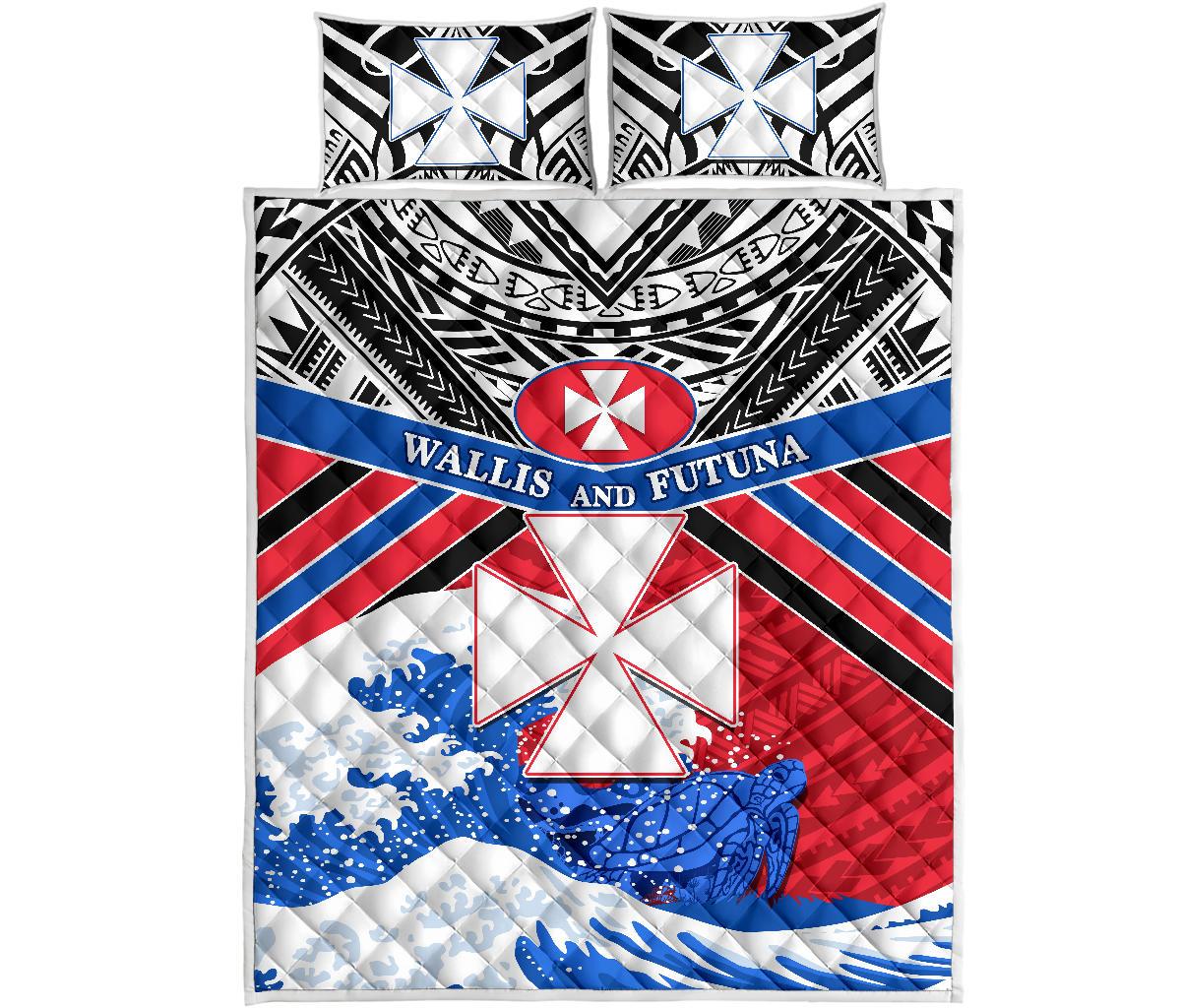 Wallis And Futuna Rugby Quilt Bed Set Spirit Red - Polynesian Pride