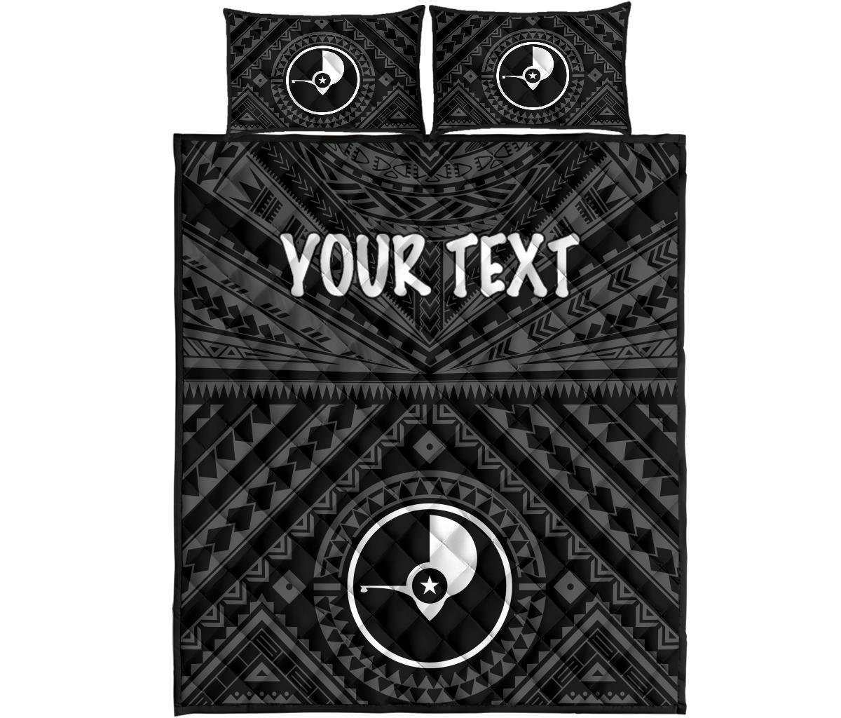 Yap Personalised Quilt Bed Set - Yap Seal With Polynesian Tattoo Style - Polynesian Pride