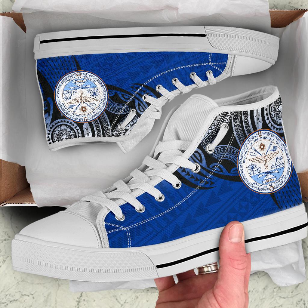 Marshall Islands Polynesian High Top Shoes - Tattoo Pattern - Polynesian Pride
