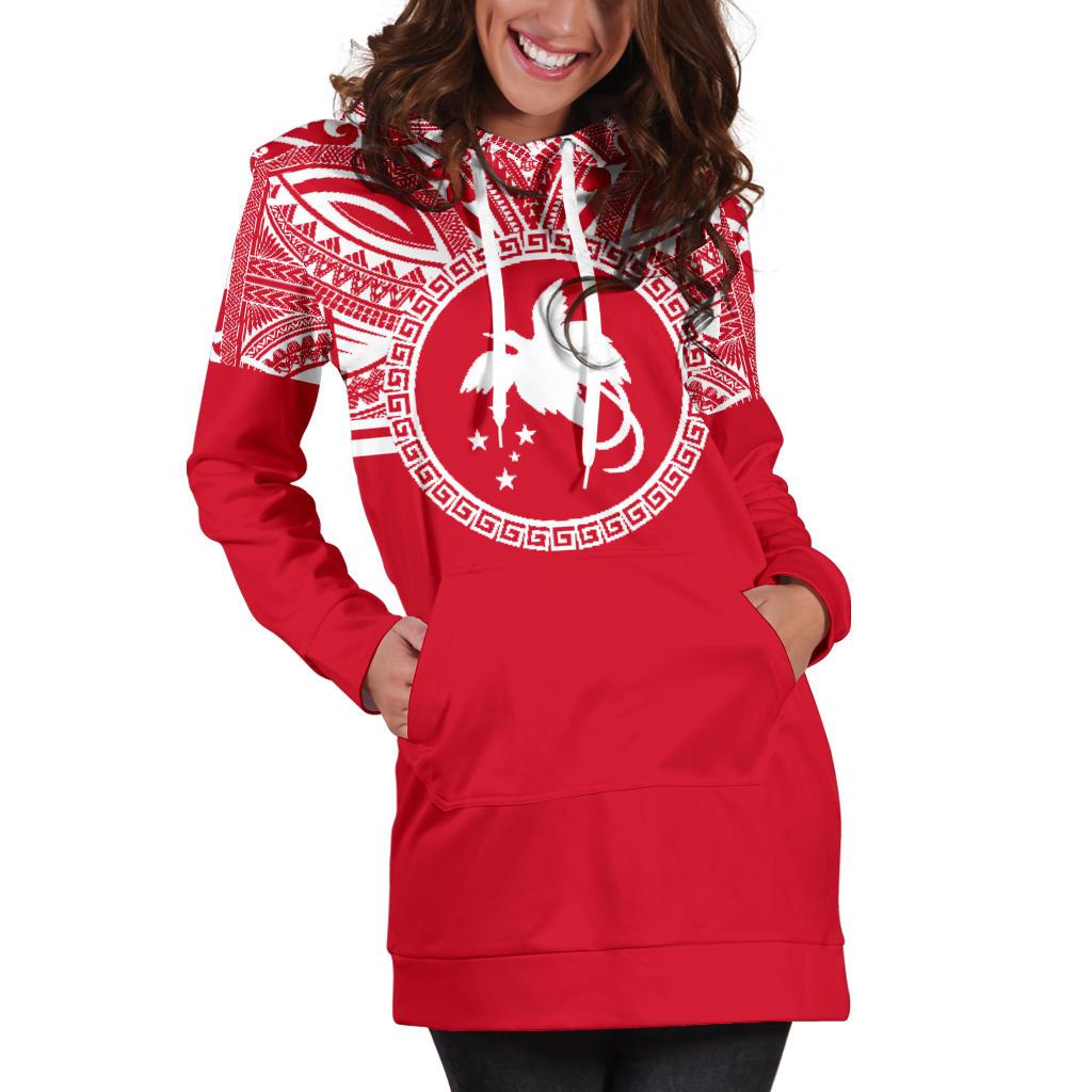 Papua New Guinea 1 Women Hoodie Dress - Papua New Guinea 1 Coat Of Arms Polynesian Flag Color - Polynesian Pride