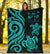 Fiji Polynesian Premium Blanket - Turquoise Tentacle Turtle Crest - Polynesian Pride