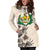 Tonga Hoodie Dress - Tonga Crown & Beige Hibiscus - Polynesian Pride