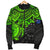 Cook Islands Polynesian Bomber Jacket (Men) - Green Turtle - Polynesian Pride