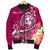 Tonga Custom Personalised Men's Bomber Jacket - Turtle Plumeria (Pink) - Polynesian Pride