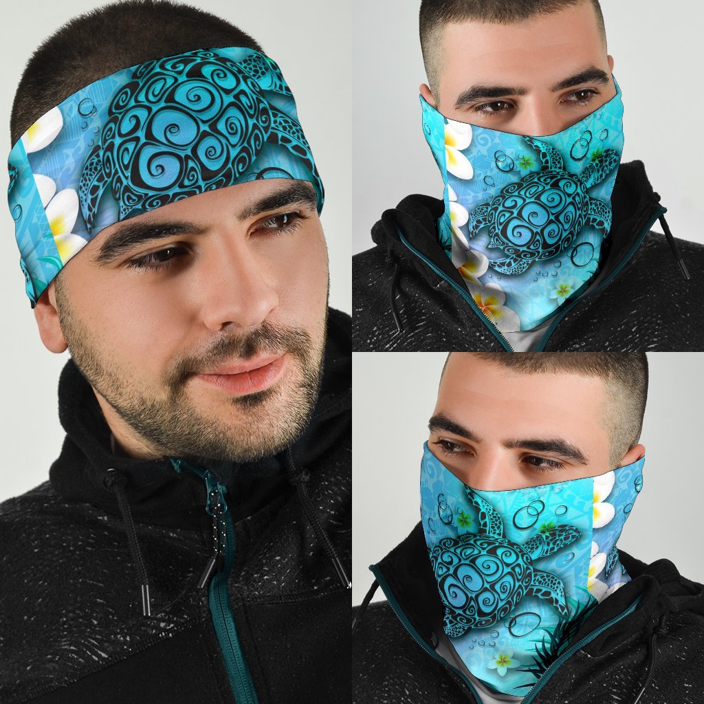 Polynesian Turtle Bandana Plumeria with Hibiscus - Polynesian Pride