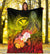 Polynesian Hawaii Premium Blanket - Kanaka Maoli Humpback Whale with Tropical Flowers (Yellow) - Polynesian Pride