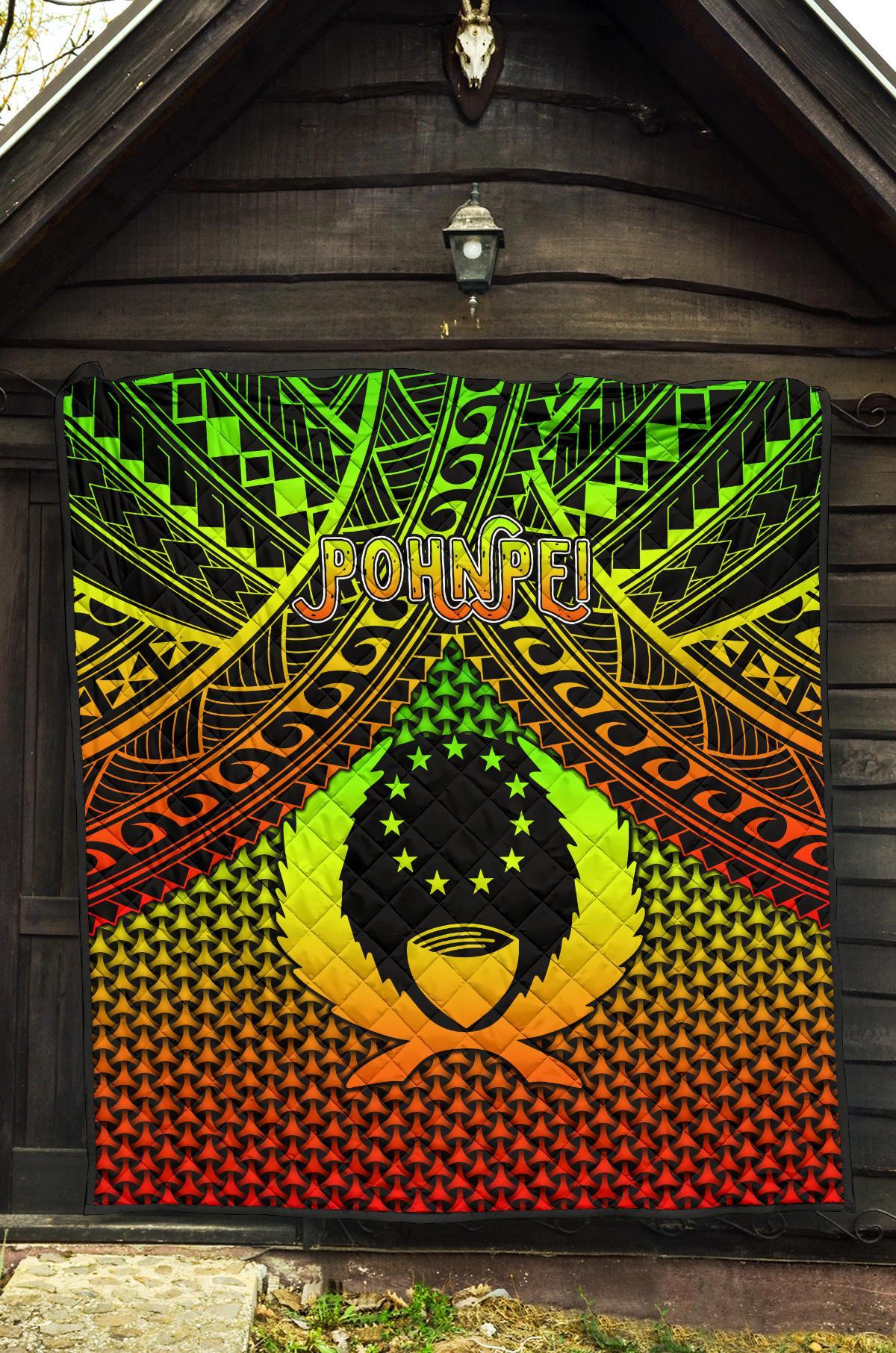 Polynesian Pohnpei Premium Quilt - Reggae Vintage Polynesian Patterns - Polynesian Pride