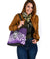 Maori Manaia The Blue Sea Small Leather Tote, Purple - Polynesian Pride