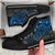 Polynesian Hawaii (Kanaka Maoli) High Top Shoes - Blue Hibiscus Turtle Flowing - Polynesian Pride