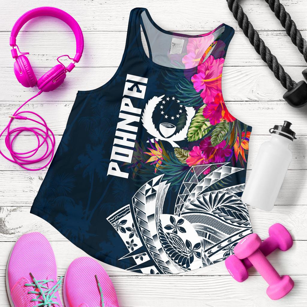 Pohnpei Women's Racerback Tank - Pohnpei Summer Vibes Blue - Polynesian Pride