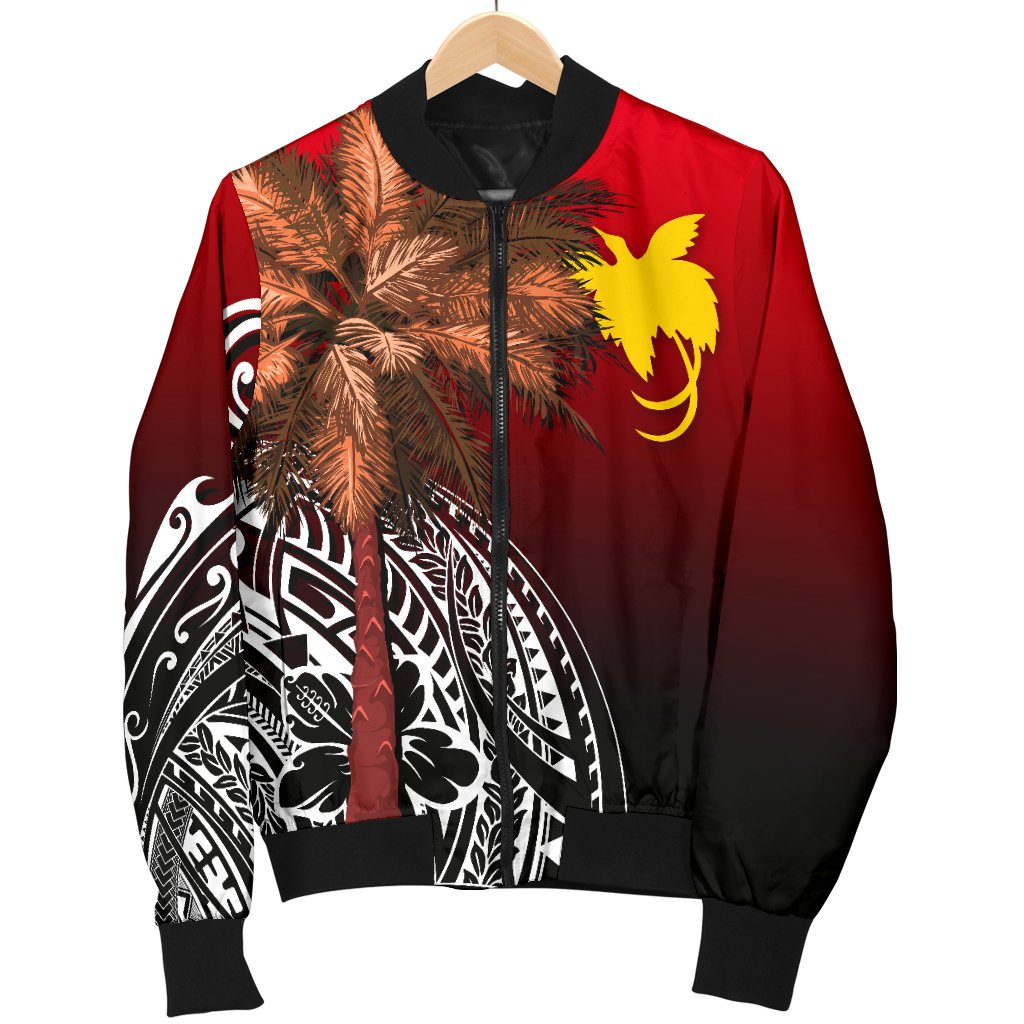 Papua New Guinea Men's Bomber Jacket - Polynesian Palm Tree - Polynesian Pride