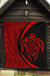 Hawaii Turtle Map Polynesian Premium Quilt - Red - Circle Style - Polynesian Pride