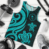 Chuuk Micronesian Men Tank Top - Turquoise Tentacle Turtle Turquoise - Polynesian Pride