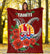 Tahiti Polynesian Premium Blanket - Hibiscus Coat of Arm Red - Polynesian Pride