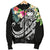 Polynesian Samoa Men's Bomber Jacket - Summer Plumeria (Black) - Polynesian Pride