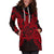 New Caledonia Polynesian Hoodie Dress Map Red - Polynesian Pride