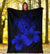 Hawaii Hibiscus Premium Blanket - Turtle Map - Blue - Polynesian Pride