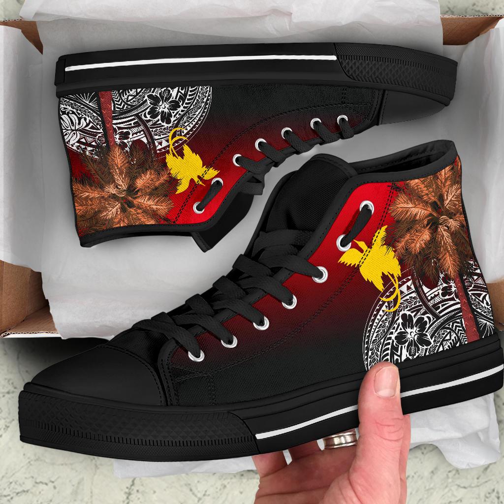 Papua New Guinea High Top Shoes - Polynesian Palm Tree - Polynesian Pride