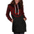 Pohnpei Women Hoodie Dress - Pohnpei Coat Of Arms Polynesian Red Black - Polynesian Pride