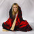 Hawaii Map Kanaka Polynesian Hula Girl Hooded Blanket - Red - Polynesian Pride