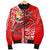 Tonga Men's Bomber Jacket - Red Shark Polynesian Tattoo - Polynesian Pride