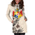 Tonga Hoodie Dress - Tonga Coat Of Arms & Beige Hibiscus - Polynesian Pride