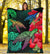 Hawaii Turtle Wave Hibiscus Premium Blanket - Unia Style - Polynesian Pride