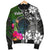 Palau Men Bomber Jacket - Turtle Plumeria Banana Leaf - Polynesian Pride