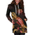 Hawaii Polynesian Hoodie Dress - Turtle With Blooming Hibiscus Gold - Polynesian Pride