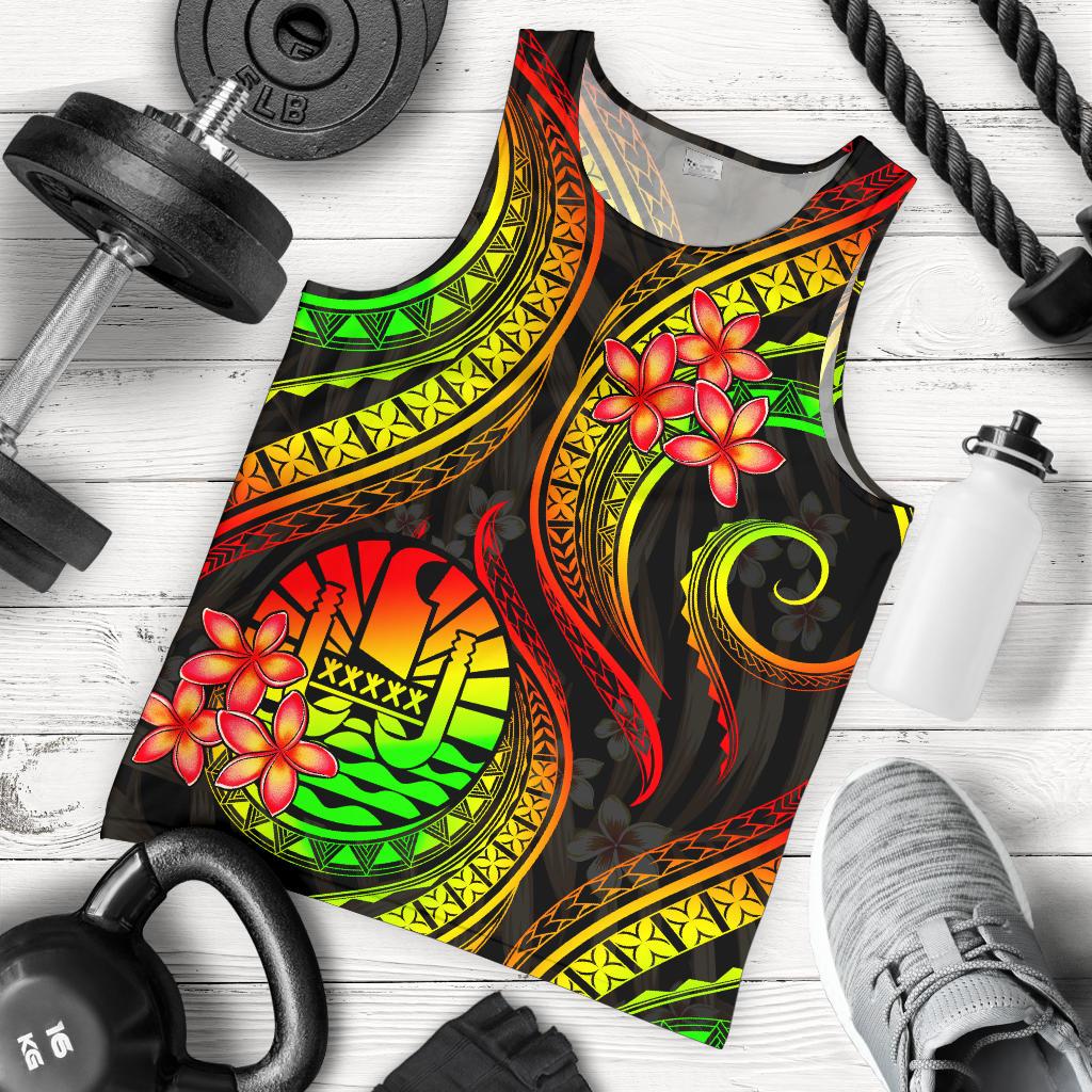 Tahiti Polynesian Men Tank Top - Reggae Plumeria - Polynesian Pride