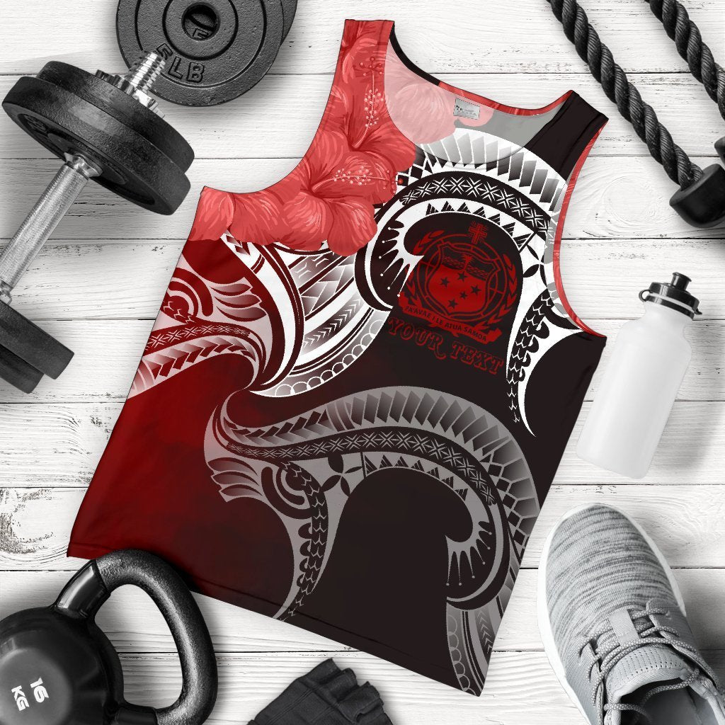 Samoa Custom Personalised Men's Tank Top - Samoa Seal Wave Style (Red) Red - Polynesian Pride