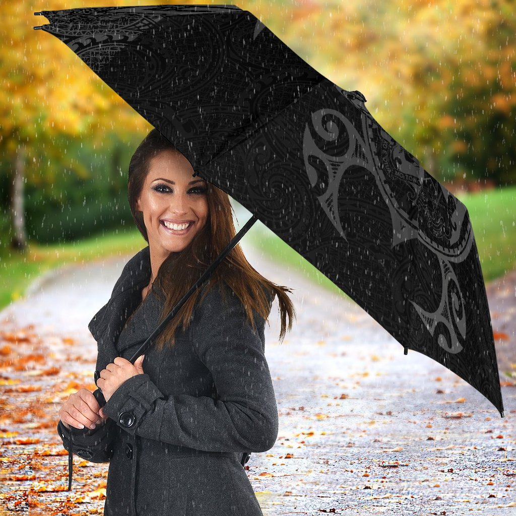 Guam Umbrella Turtle Coat of Arms Polynesian Pattern Gray - Polynesian Pride